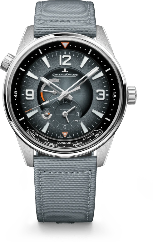 Jaeger-LeCoultre,Polaris 42mm,42mm,Stainless Steel,Blue,Grey,Automatic,Power Reserve Indicator,World Time,Day / Night Indication,Q9078640