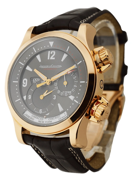 Jaeger-LeCoultre,Master 41.50mm,41.50mm,Rose Gold,Luminous,Black,Automatic,Day,Dule Time,World Time,Day / Night Indication,45hours,In-house Caliber,Q1712440