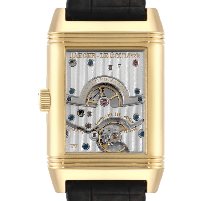 Jaeger-LeCoultre,Reverso 29x46.50mm,29x46.50mm,Yellow Gold,Silver White,Handwound,Day,Power Reserve Indicator,q3001420
