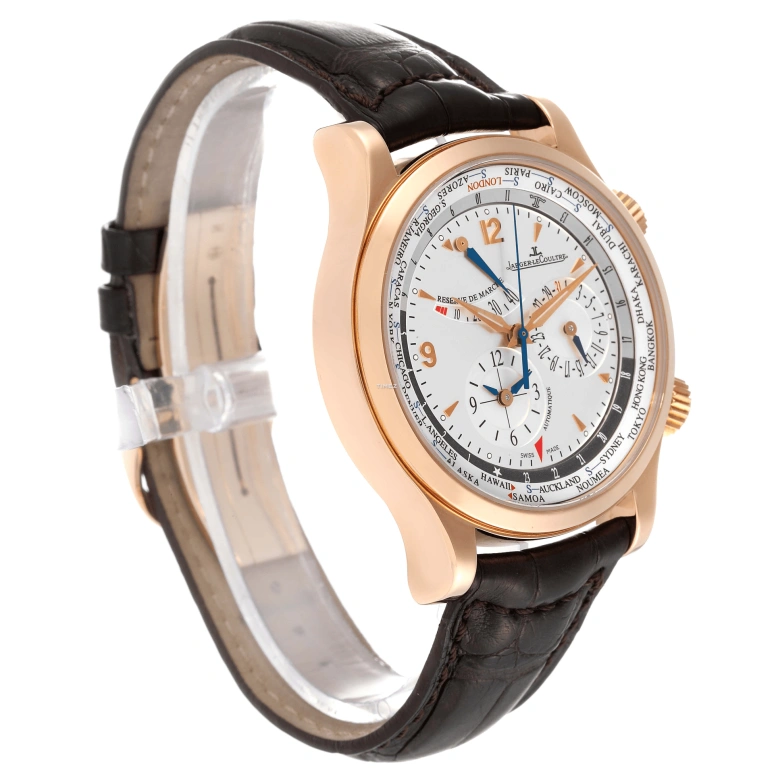 Jaeger-LeCoultre,Master 41.50mm,41.50mm,Rose Gold,Silver White,Automatic,Day,Power Reserve Indicator,World Time,Q1522420