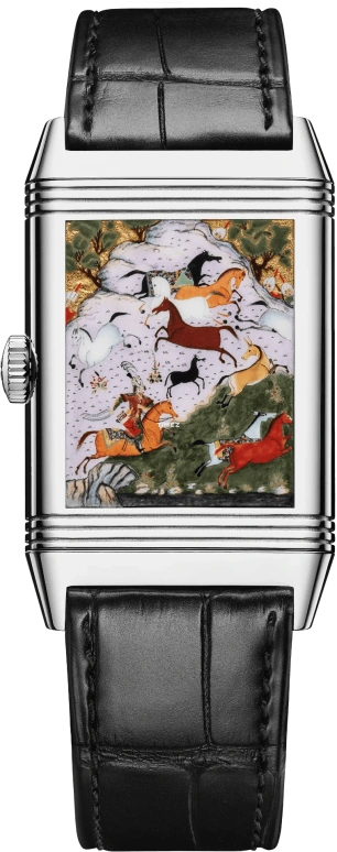 Jaeger-LeCoultre,Reverso 45.60x27.40mm,45.60x27.40mm,White Gold,Olive Green,Multi-Color,Handwound,45hours,In-house Caliber,Q39334S4