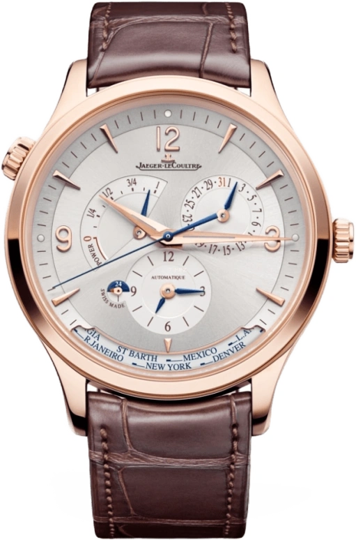Jaeger-LeCoultre,Master 40mm,40mm,Pink Gold,Silver,Automatic,Date,Power Reserve Indicator,World Time,Q4122520