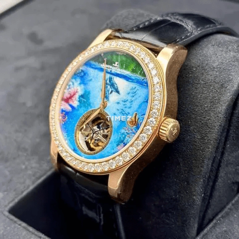 Jaeger-LeCoultre,Other 43mm,43mm,Rose Gold,Blue,Multi-Color,Automatic,Tourbillon,Sapphire,166241M