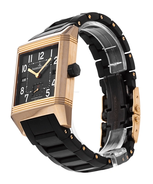 Jaeger-LeCoultre,Reverso 35mm,35mm,Rose Gold,Black,Automatic,Day,Dule Time,Day / Night Indication,7002671