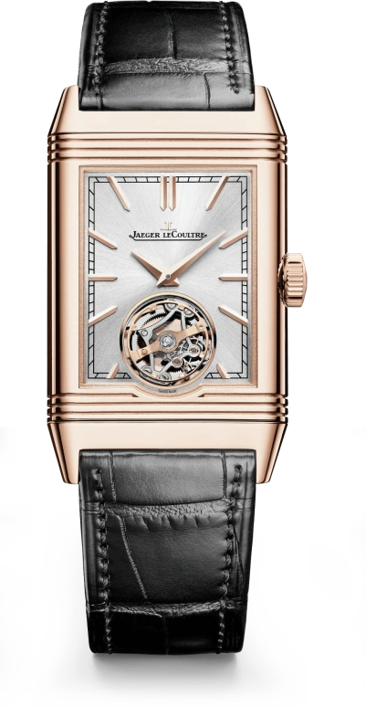 Jaeger-LeCoultre,Reverso 45.50x27.40mm,45.50x27.40mm,Rose Gold,Silver,Handwound,Dule Time,Tourbillon,Q392243J