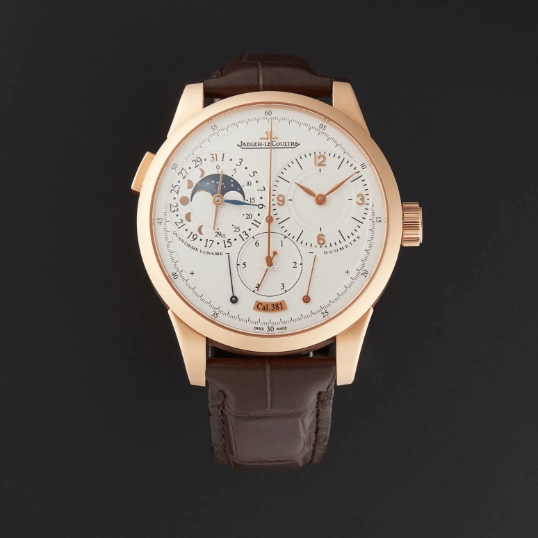 Jaeger-LeCoultre,Duomètre 42mm,42mm,Pink Gold,Silver,Handwound,Moonphase,Date,Day,Power Reserve Indicator,50hours,In-house Caliber,Q6042521