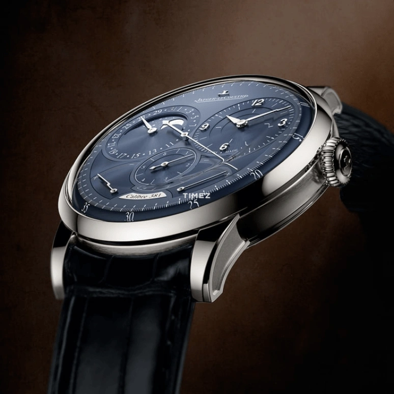 Jaeger-LeCoultre,Duomètre 42.50mm,42.50mm,Stainless Steel,Blue,Handwound,Moonphase,Day,Power Reserve Indicator,Q604848J