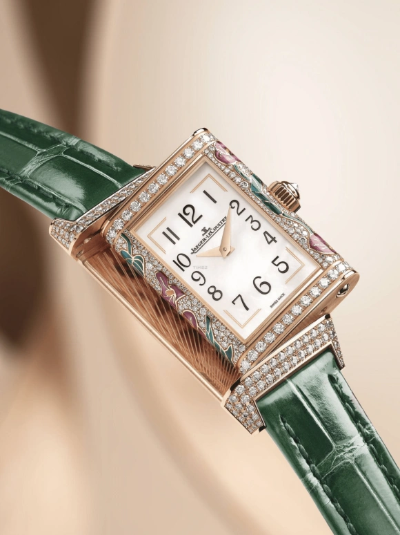 Jaeger-LeCoultre,Reverso 40x20mm,40x20mm,Rose Gold,White,Handwound,In-house Caliber,Sapphire,Crystal Glass,Q3292401
