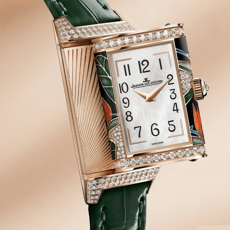 Jaeger-LeCoultre,Reverso 40x20mm,40x20mm,Rose Gold,White,Handwound,In-house Caliber,Sapphire,Crystal Glass,3292421