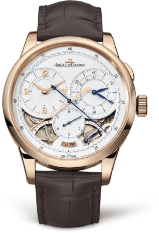 Jaeger-LeCoultre,Duomètre 42mm,42mm,Pink Gold,Silver,Handwound,Chronograph,Power Reserve Indicator,Foudroyante Seconds,Column Wheel,50hours,In-house Caliber,Q6012421