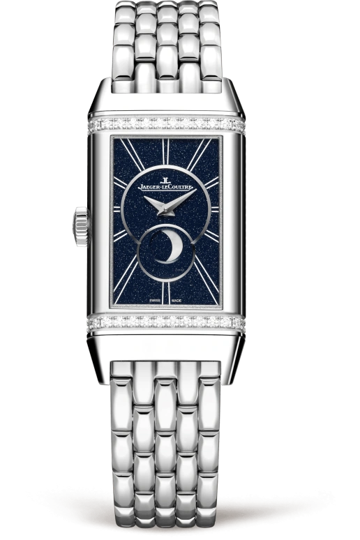 Jaeger-LeCoultre,Reverso 20mm,20mm,Stainless Steel,Silver,Handwound,Moonphase,38hours,Q3358120