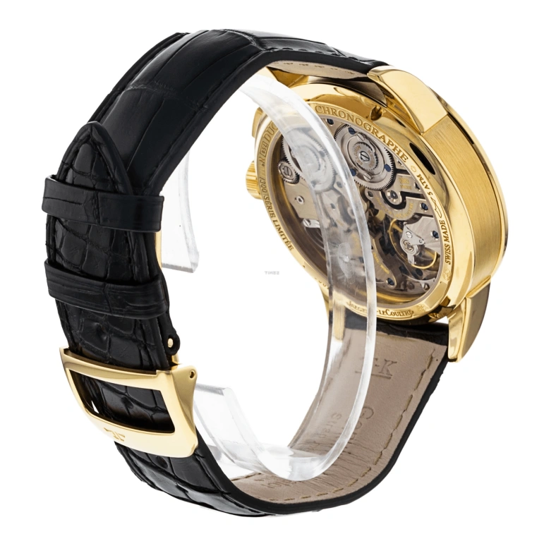 Jaeger-LeCoultre,Duomètre 42mm,42mm,Yellow Gold,White,Handwound,Chronograph,Power Reserve Indicator,Flyback,Rattrapante,In-house Caliber,Sapphire,Crystal Glass,Q6011420