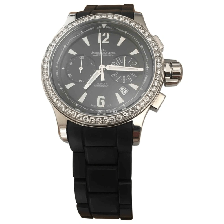 Jaeger-LeCoultre,Master 36.80mm,36.80mm,Stainless Steel,Black,Quartz,Chronograph,Day,Q1748771