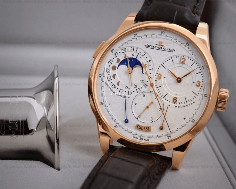 Jaeger-LeCoultre,Duomètre ,Rose Gold,White,Handwound,Moonphase,Day,Q6042510