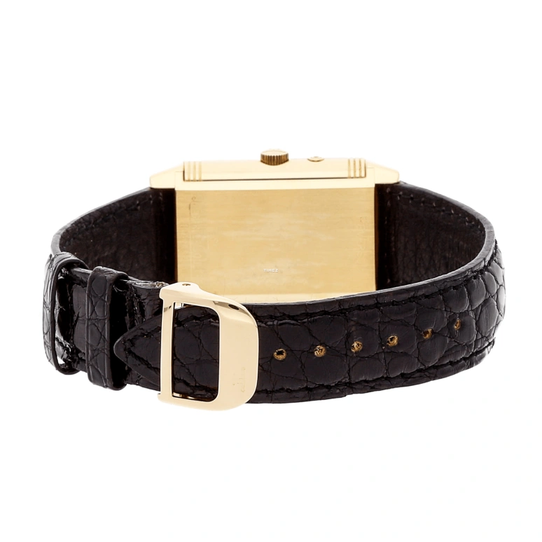 Jaeger-LeCoultre,Reverso 26x42mm,26x42mm,Yellow Gold,Silver White,Handwound,Dule Time,Sapphire,Crystal Glass,Q2711420