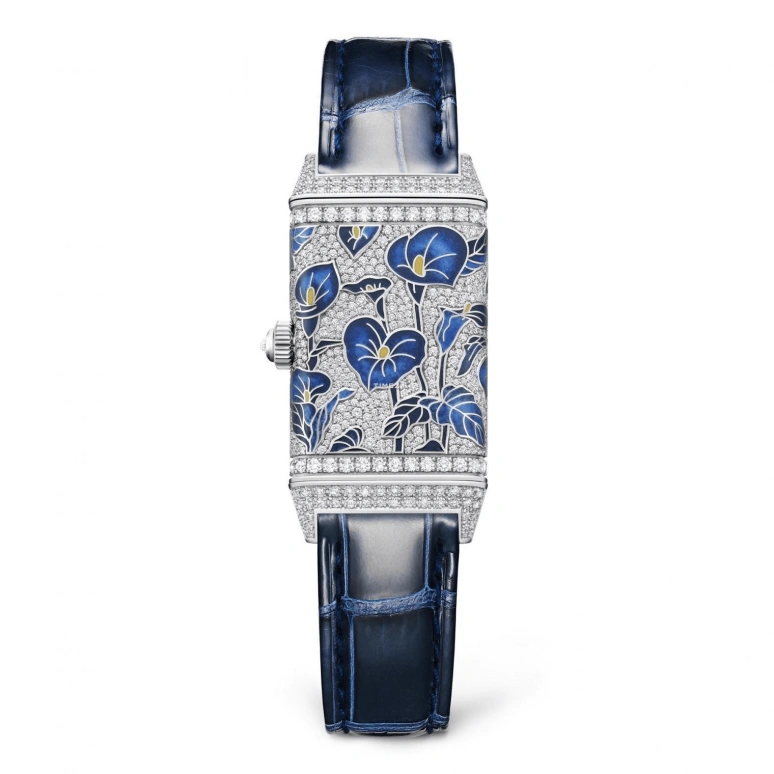 Jaeger-LeCoultre,Reverso 40x20mm,40x20mm,White Gold,White,Handwound,In-house Caliber,Sapphire,Crystal Glass,Q3293401