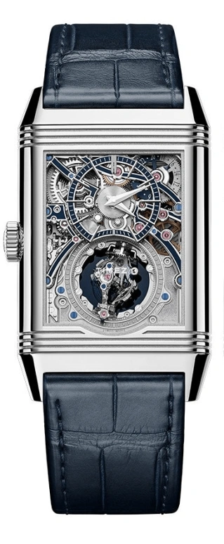 Jaeger-LeCoultre,Reverso 51.10x31mm,51.10x31mm,White Gold,Blue,Handwound,Dule Time,Tourbillon,Day / Night Indication,Q39434E1