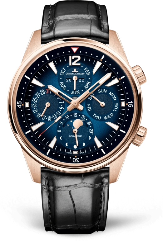 Jaeger-LeCoultre,Polaris 42mm,42mm,Rose Gold,Blue,Automatic,Chronograph,Moonphase,Perpetual Calendar,Month,38hours,In-house Caliber,Q9082680J