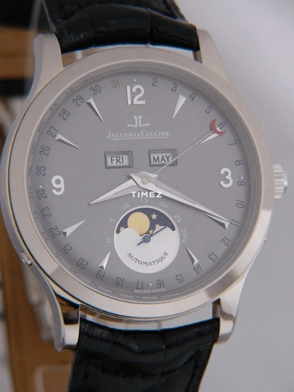 Jaeger-LeCoultre,Master 37mm,37mm,White Gold,Grey,Black,Automatic,Moonphase,Month,Date,Day,45hours,In-house Caliber,Q143347A