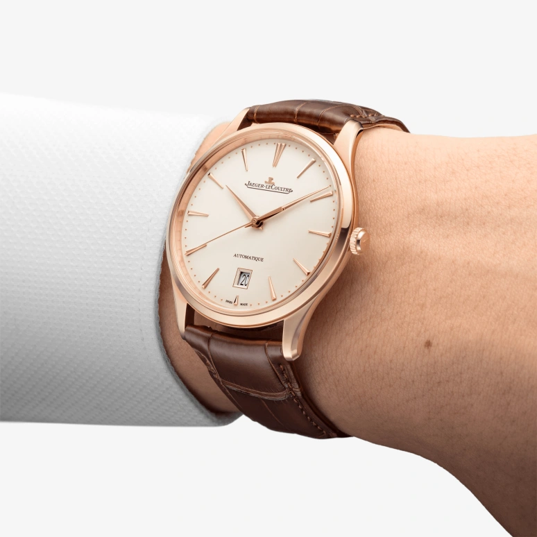 Jaeger-LeCoultre,Master 39mm,39mm,Pink Gold,Silver,Automatic,Date,38hours,1232510