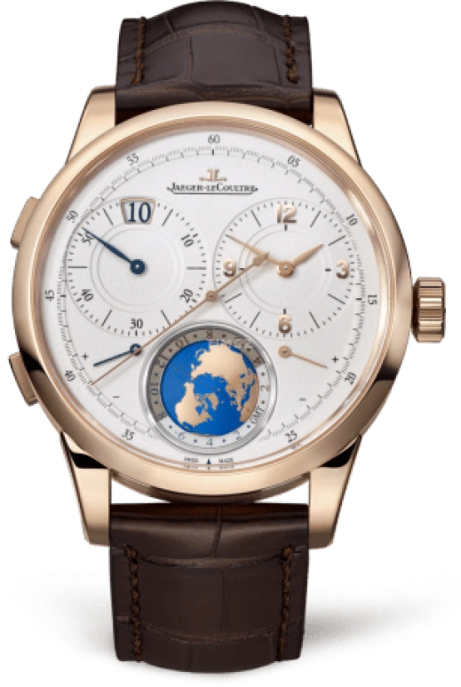 Jaeger-LeCoultre,Duomètre 42mm,42mm,Pink Gold,Silver,Handwound,Chronograph,Day,Power Reserve Indicator,Column Wheel,36hours,Sapphire,Q6062420