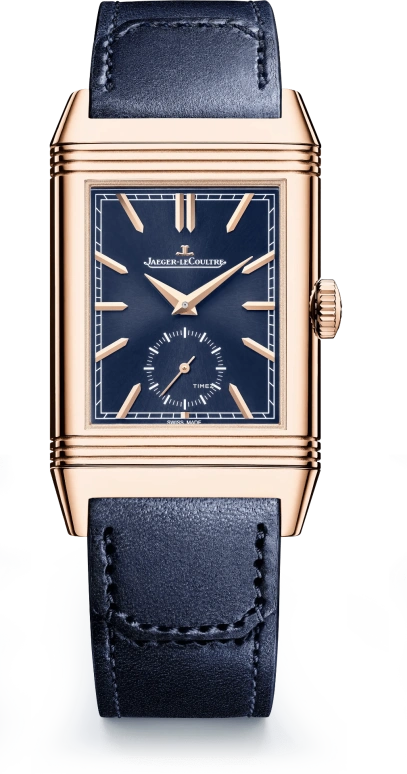 Jaeger-LeCoultre,Reverso 47x28.30mm,47x28.30mm,Pink Gold,Rose Gold,Blue,Cham Blue,Silver,Handwound,Dule Time,Day / Night Indication,Q3982590