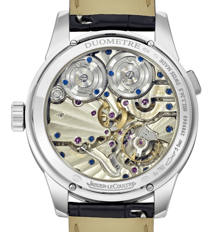 Jaeger-LeCoultre,Duomètre 40.50mm,40.50mm,White Gold,Silver,Handwound,Moonphase,Date,Power Reserve Indicator,Foudroyante Seconds,50hours,In-house Caliber,6043420