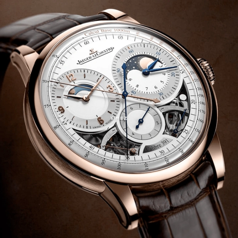 Jaeger-LeCoultre,Duomètre 42.50mm,42.50mm,Rose Gold,Grey,Handwound,Chronograph,Moonphase,Power Reserve Indicator,Day / Night Indication,Sapphire,Crystal Glass,Round,Q622252J