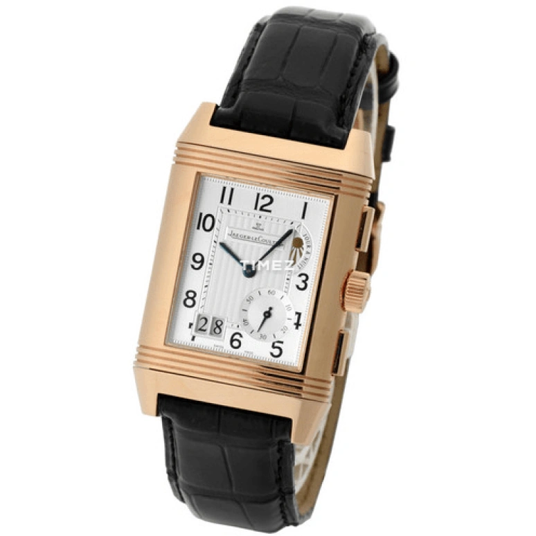 Jaeger-LeCoultre,Reverso 39mm,39mm,Rose Gold,White,Black,Handwound,Power Reserve Indicator,Dule Time,Big Date,Day / Night Indication,Sapphire,Crystal Glass,Rectangular,Q3022420