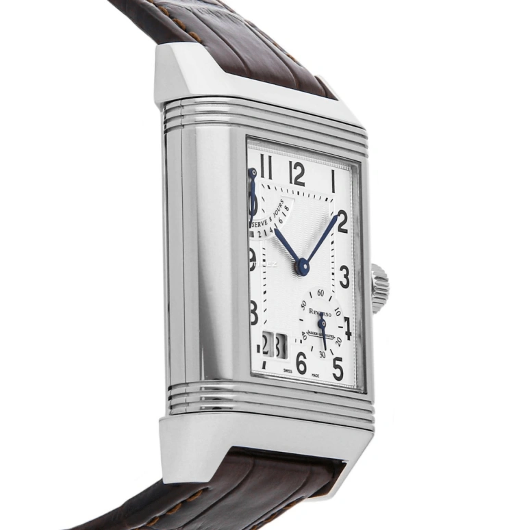 Jaeger-LeCoultre,Reverso 29.10x46.40mm,29.10x46.40mm,Stainless Steel,Silver White,Handwound,Power Reserve Indicator,Big Date,Q3008420