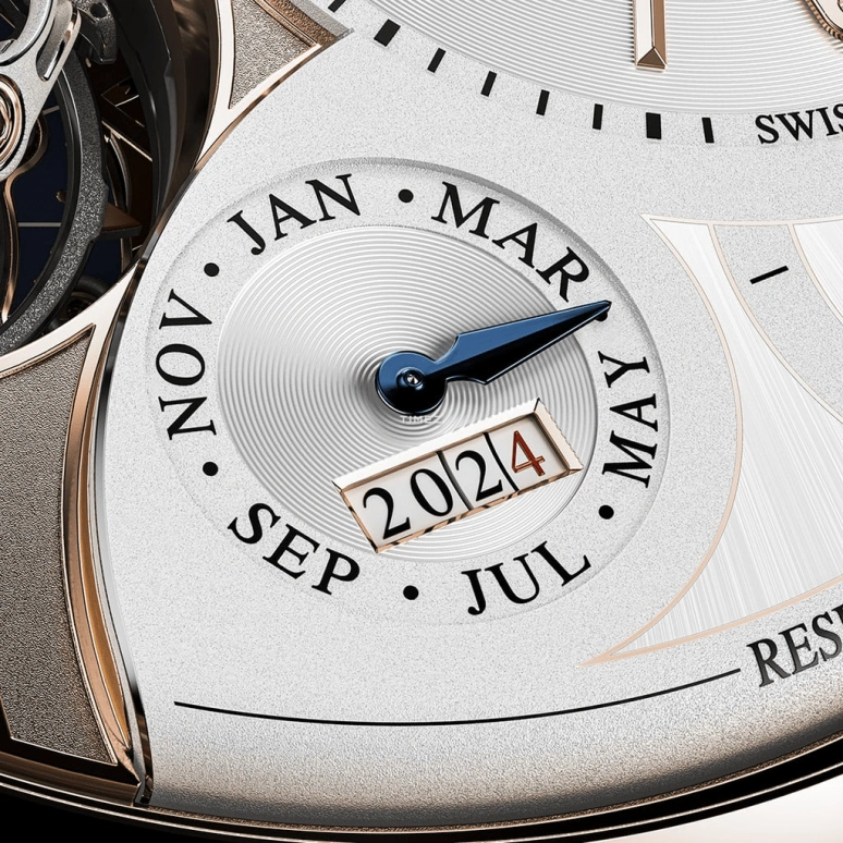Jaeger-LeCoultre,Duomètre 34.30mm,34.30mm,Rose Gold,Grey,Handwound,Moonphase,Perpetual Calendar,Annual Calendar,Month,Sapphire,Crystal Glass,Round,Q6202420