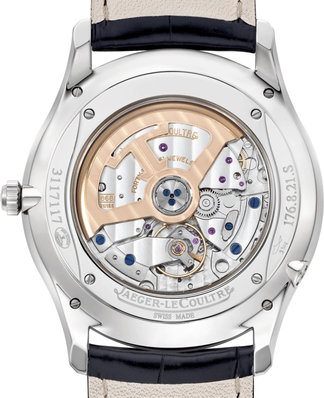 Jaeger-LeCoultre,Master 39mm,39mm,Stainless Steel,Black,Automatic,Moonphase,Perpetual Calendar,Month,Date,38hours,In-house Caliber,Q1308470