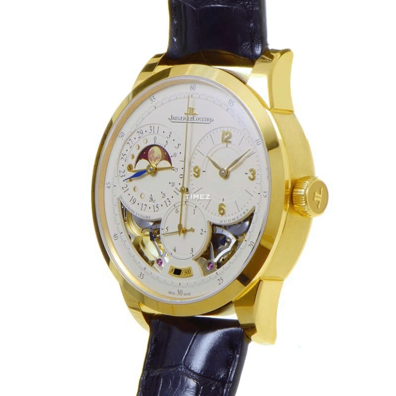 Jaeger-LeCoultre,Duomètre 42mm,42mm,Yellow Gold,Beige,Yellow,Handwound,Chronograph,Moonphase,Day,Q6040420