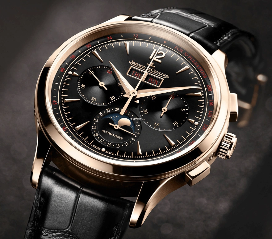 Jaeger-LeCoultre,Master 40mm,40mm,Rose Gold,Black,Automatic,Chronograph,Moonphase,Month,Date,65hours,In-house Caliber,Q413257J