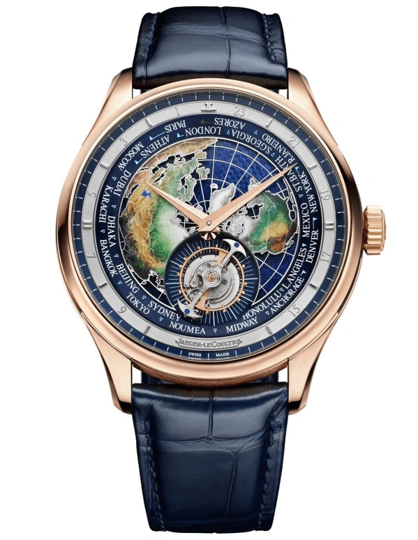 Jaeger-LeCoultre,Master Hybris Artistica 43mm,43mm,Rose Gold,Blue,Multi-Color,Automatic,World Time,Tourbillon,Q52824E2