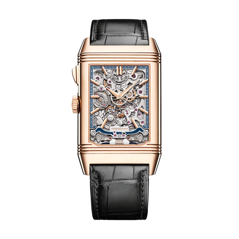 Jaeger-LeCoultre,Reverso 51.10x31mm,51.10x31mm,Rose Gold,Silver,Skeleton,Blue,Handwound,Minute Repeater,48hours,Q7122480