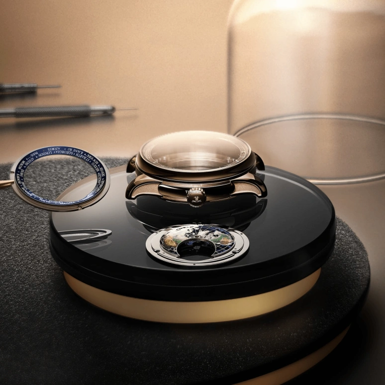 Jaeger-LeCoultre,Master Hybris Artistica 43mm,43mm,Rose Gold,Blue,Multi-Color,Automatic,World Time,Tourbillon,Q52824E2