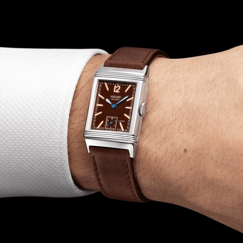 Jaeger-LeCoultre,Reverso 39x21mm,39x21mm,Stainless Steel,Brown,Handwound,Sapphire,Rectangular,QV020101