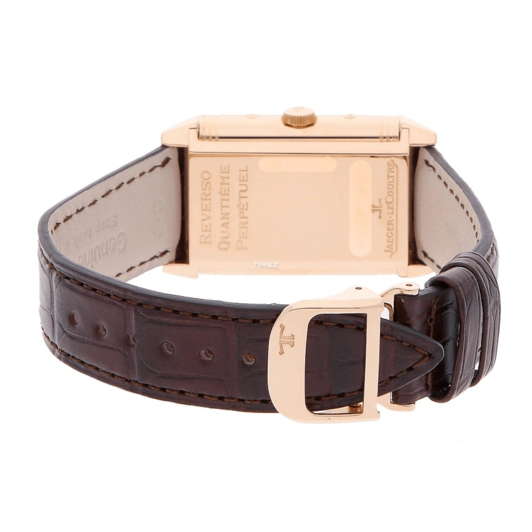 Jaeger-LeCoultre,Reverso 36.60x26mm,36.60x26mm,Rose Gold,Silver White,Handwound,Moonphase,Perpetual Calendar,Annual Calendar,Month,In-house Caliber,Sapphire,Crystal Glass,Q2152420