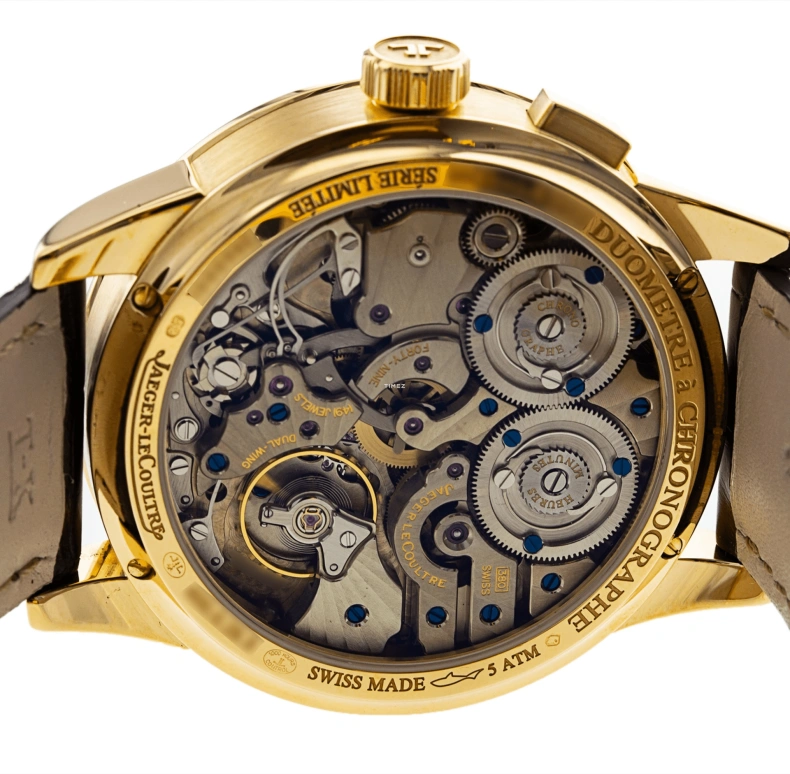 Jaeger-LeCoultre,Duomètre 42mm,42mm,Yellow Gold,White,Handwound,Chronograph,Power Reserve Indicator,Flyback,Rattrapante,In-house Caliber,Sapphire,Crystal Glass,Q6011420