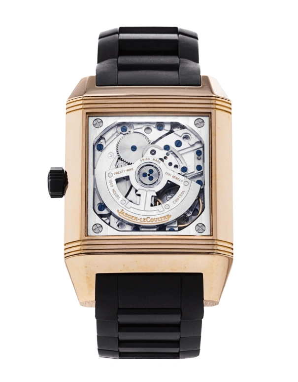 Jaeger-LeCoultre,Reverso 35mm,35mm,Rose Gold,Black,Automatic,Day,Dule Time,Day / Night Indication,7002671