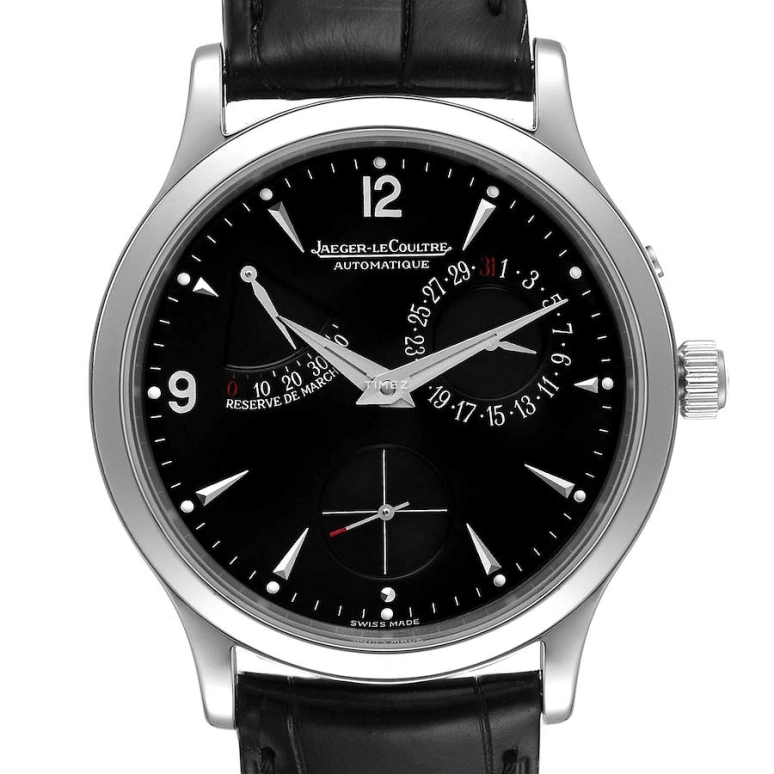 Jaeger-LeCoultre,Master 37mm,37mm,Stainless Steel,Black,Automatic,Day,Power Reserve Indicator,Q1488470