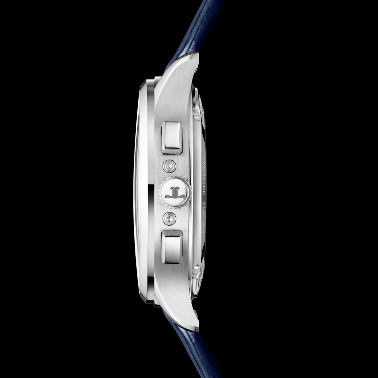 Jaeger-LeCoultre,Master 40mm,40mm,Stainless Steel,Blue,Automatic,Chronograph,Moonphase,Month,Date,65hours,In-house Caliber,Q4138480
