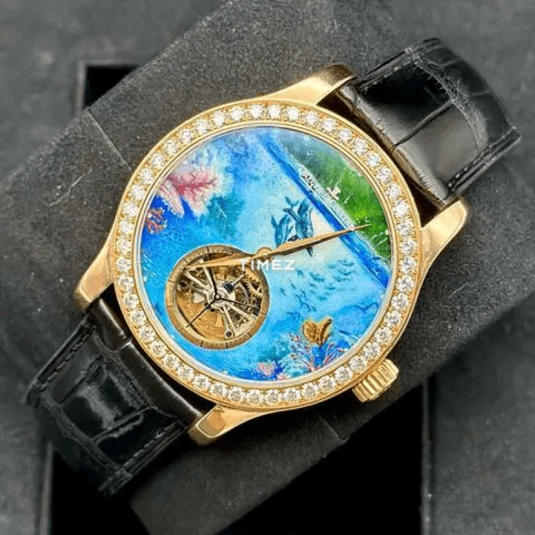 Jaeger-LeCoultre,Other 43mm,43mm,Rose Gold,Blue,Multi-Color,Automatic,Tourbillon,Sapphire,166241M