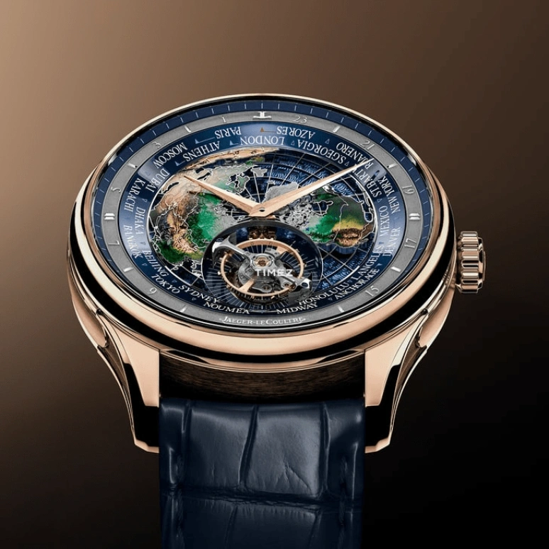 Jaeger-LeCoultre,Master Hybris Artistica 43mm,43mm,Rose Gold,Blue,Multi-Color,Automatic,World Time,Tourbillon,Q52824E2