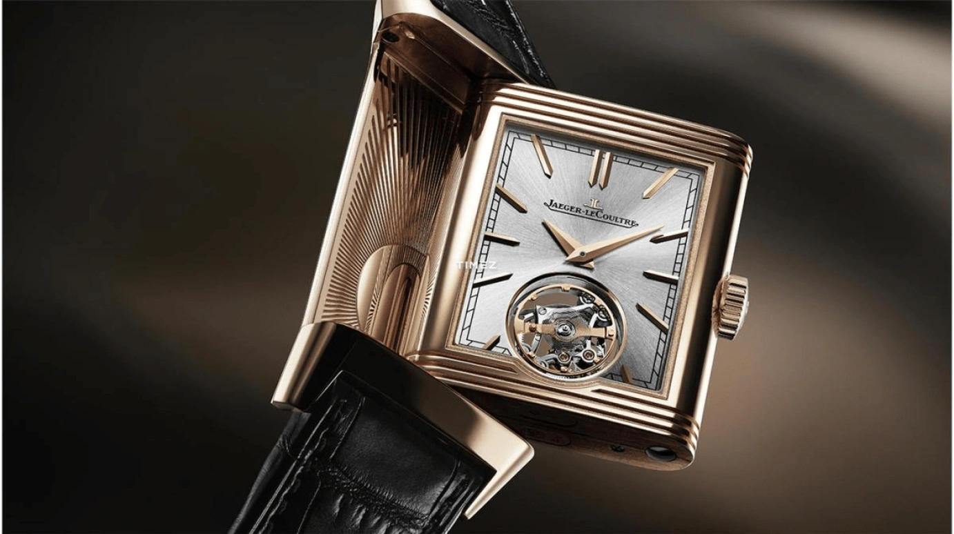 Jaeger-LeCoultre,Reverso 45.50x27.40mm,45.50x27.40mm,Rose Gold,Silver,Handwound,Moonphase,Dule Time,Tourbillon,392242J