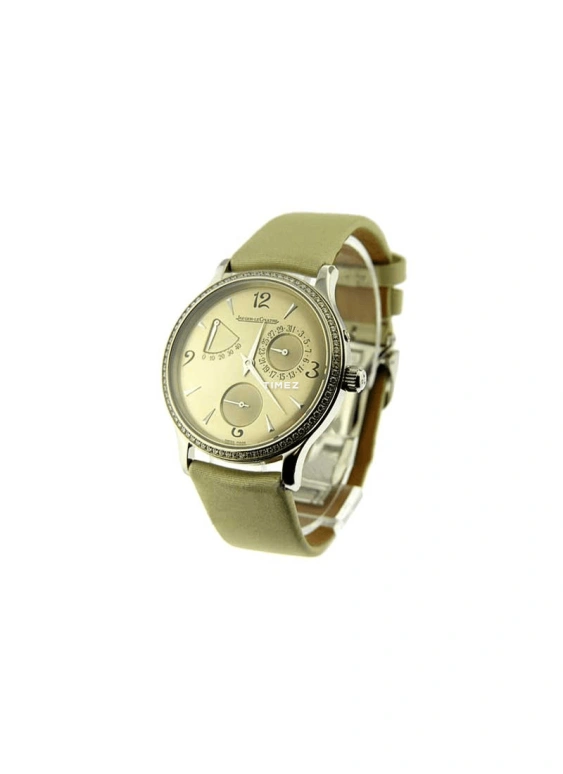 Jaeger-LeCoultre,Master 37mm,37mm,Stainless Steel,Beige,Yellow,Automatic,Day,Power Reserve Indicator,Q1488403