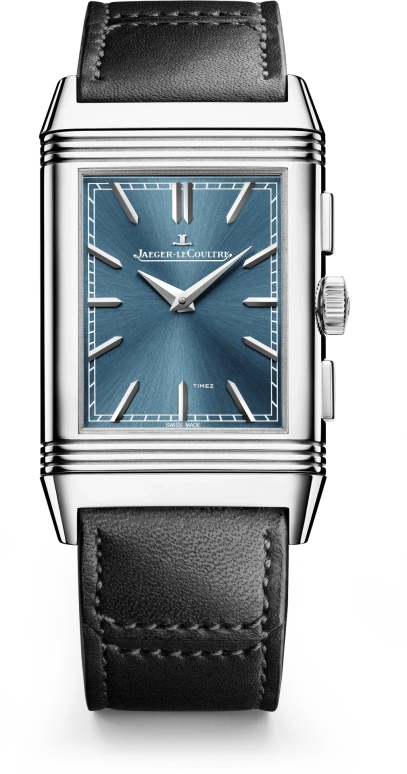 Jaeger-LeCoultre,Reverso 49.40x29.90mm,49.40x29.90mm,Stainless Steel,Blue,Grey,Handwound,Chronograph,Flyback,Retrograde,Q389848J