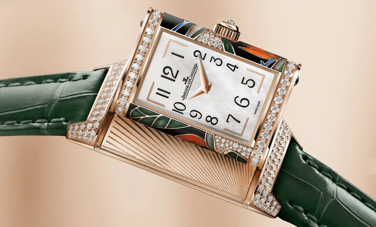 Jaeger-LeCoultre,Reverso 40x20mm,40x20mm,Rose Gold,White,Handwound,In-house Caliber,Sapphire,Crystal Glass,3292421