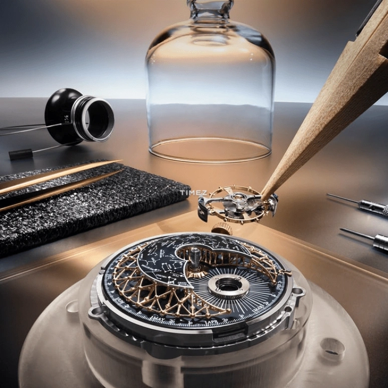 Jaeger-LeCoultre,Master Hybris Artistica 45mm,45mm,Rose Gold,Blue,Handwound,Month,Day,Tourbillon,Sky Chart,40hours,In-house Caliber,Q5262480